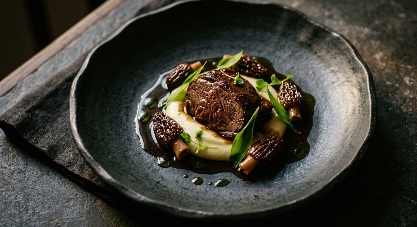 Veal Cheek, Morels & Wild Garlic—Spring's Honest Braise