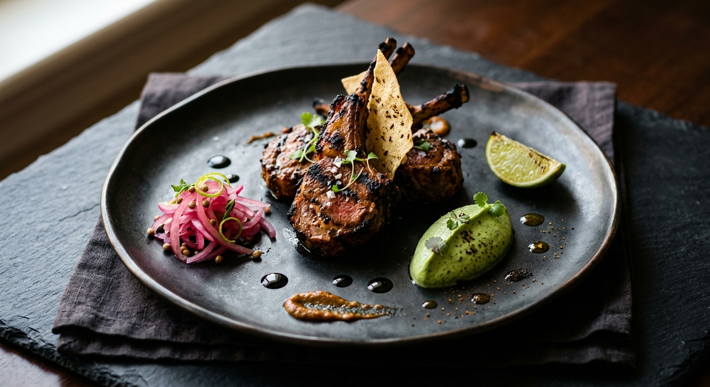 Amritsari Tandoori Lamb Chops with Mint-Coriander Chutney