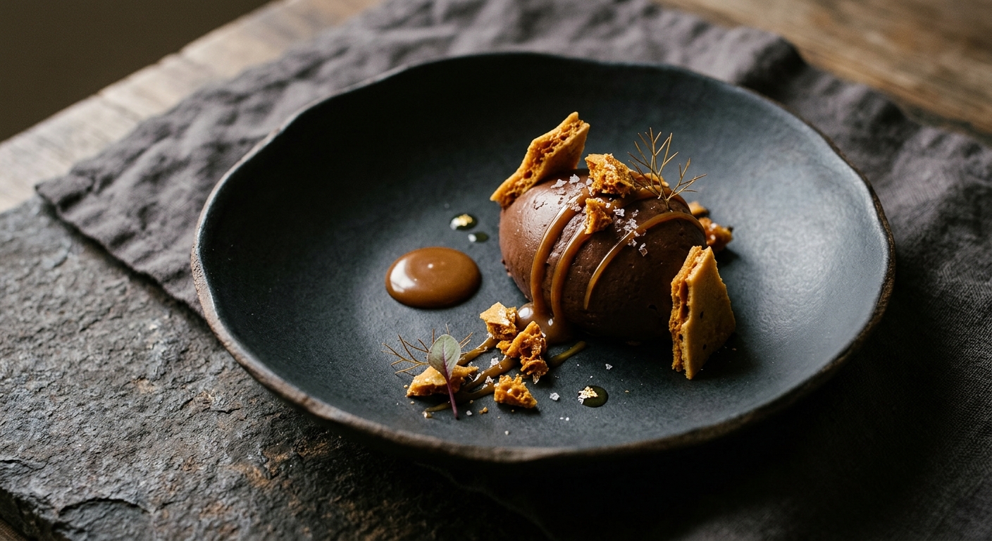 Dark Chocolate Mousse, Salted Caramel & Honeycomb