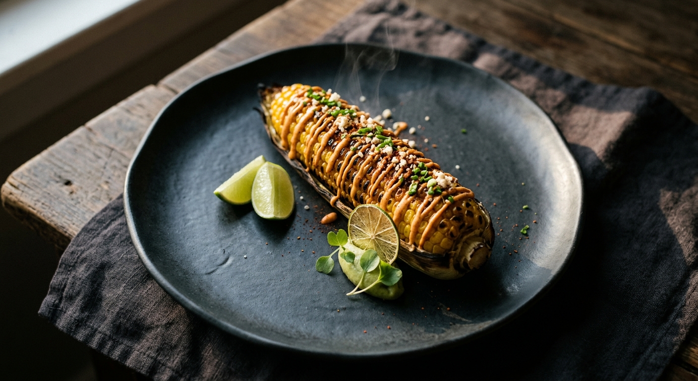 Elote Loco: Charred Corn with Vegan Fire