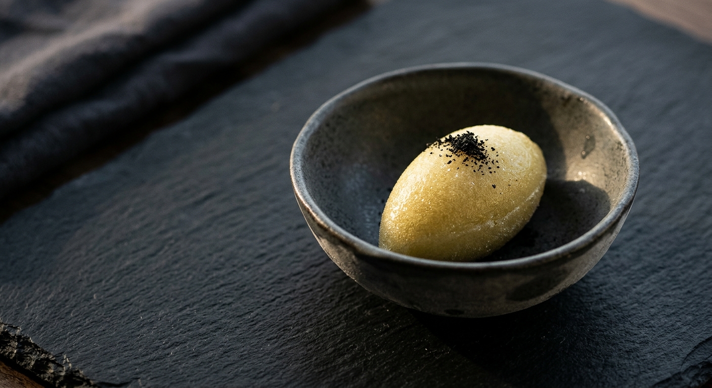 Green Apple & Sea Buckthorn Sorbet with Ash Salt
