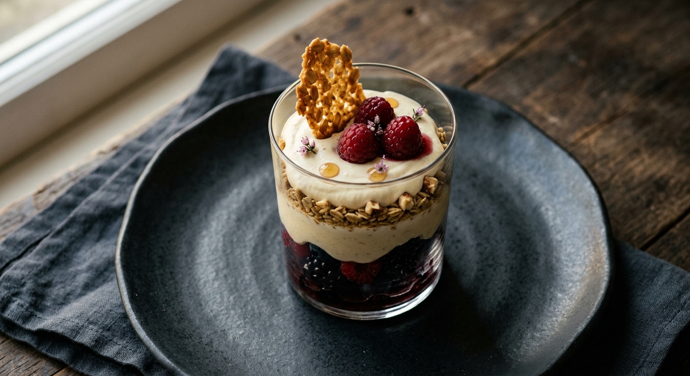 Heather Honey Cranachan with Whisky-Soaked Berries