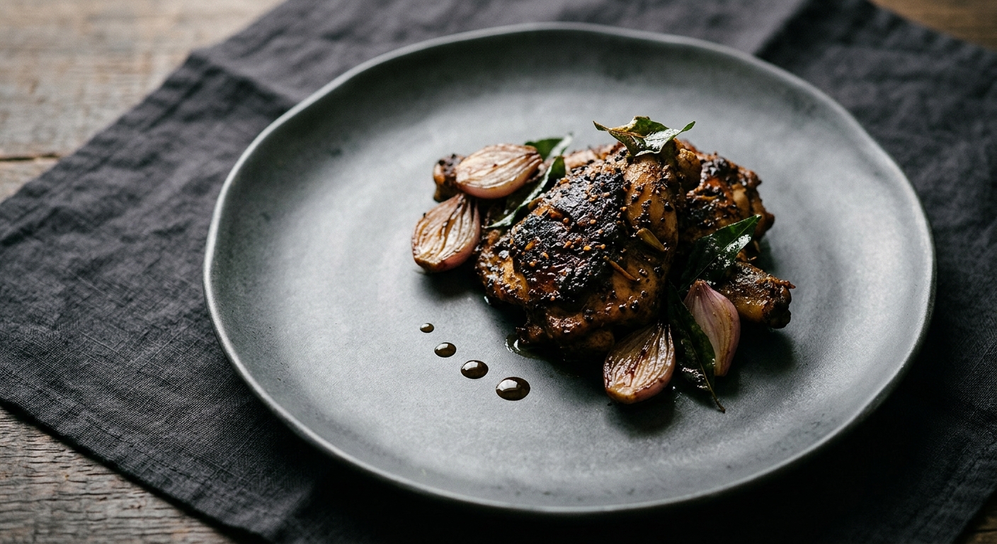 Chettinad Pepper Chicken — A Dry Roast of Fire and Leaf