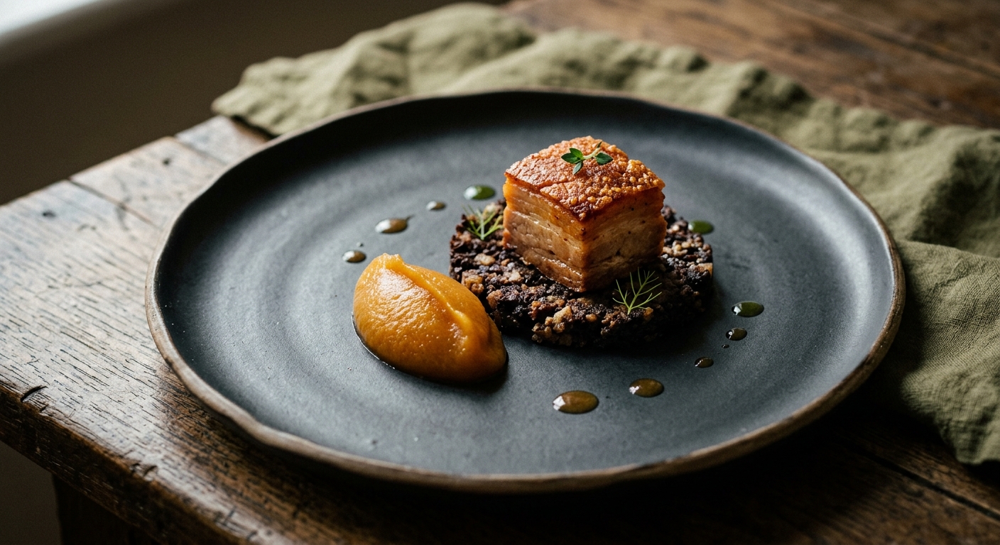 Pork Belly, Black Pudding & Quince — A Buckinghamshire Autumn Plate
