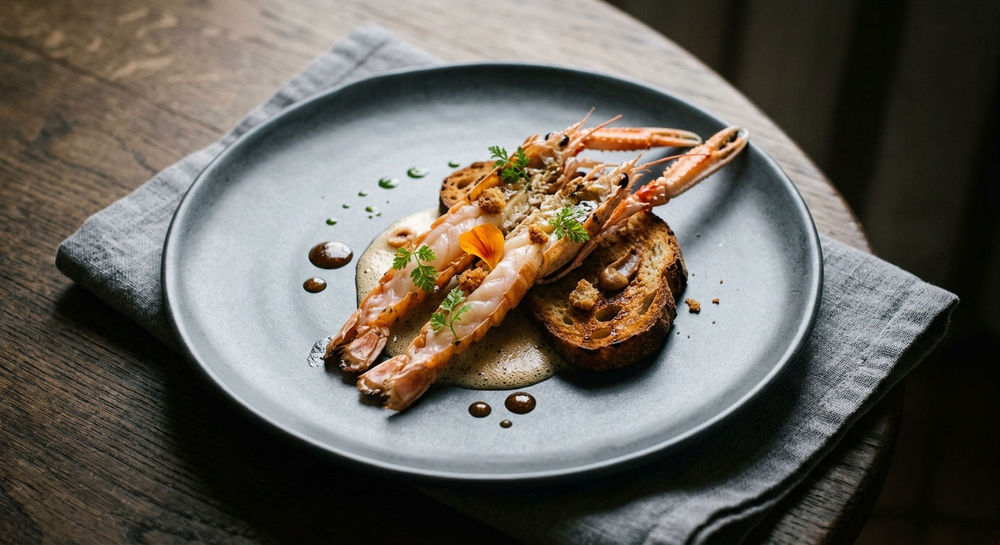 Langoustines in Brown Butter on Sourdough