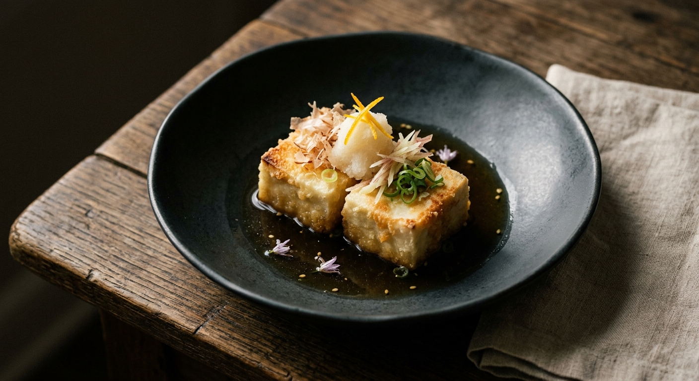 Agedashi Dofu — Crisp Tofu in Kombu Broth