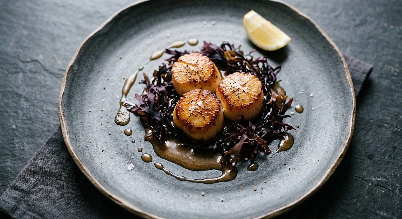 Hand-Dived Scallops, Brown Butter & Dulse