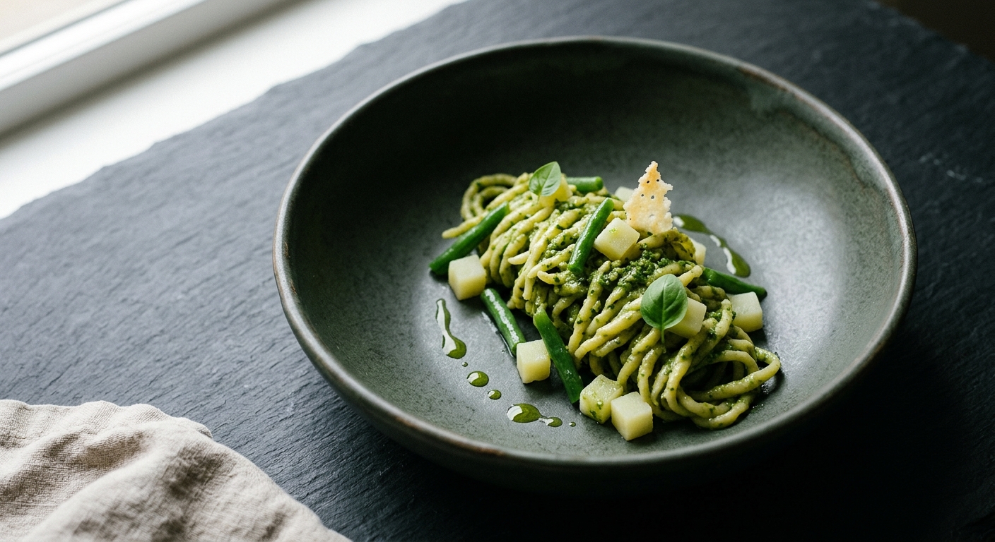Trofie al Pesto Genovese — The Mortar's Truth