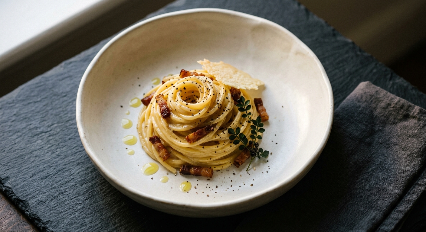 Spaghetti alla Carbonara — The Egg That Coats Without Breaking