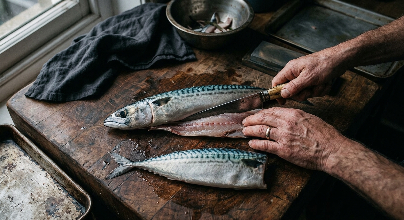 Filleting a Whole Mackerel