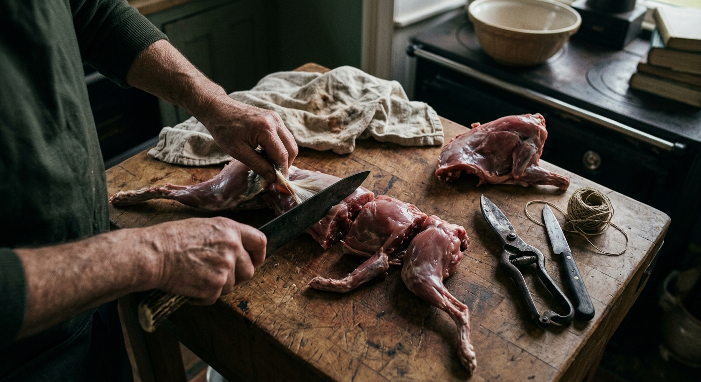 Skinning & Jointing a Rabbit